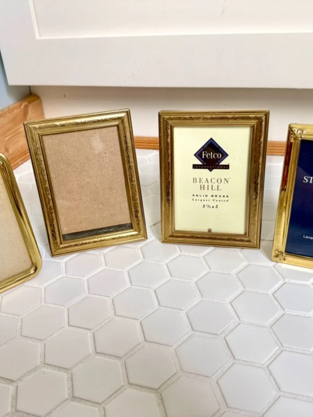 Vintage Fetco Beacon Hill Solid Brass Picture Frames Set of 2 (3.5x5)